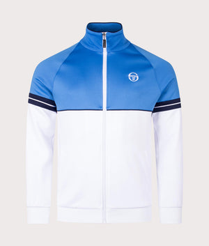 Orion Track Top in Palace Blue/White by Sergio Tacchini. EQVVS Front Angle Shot.