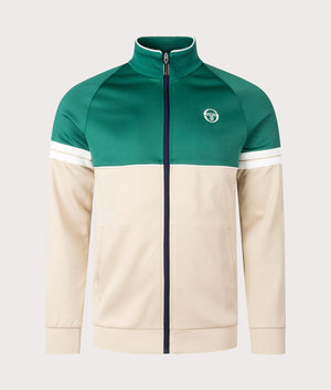Orion Track Top in Evergreen/Humus by Sergio Tacchini. EQVVS Front Angle Shot.
