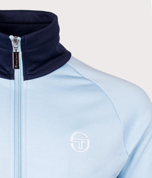 Dallas Track Top in Clear Sky by Sergio Tacchini. EQVVS Detail Shot.