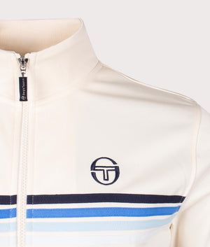 New Varena Track Top in Pearled Ivory by Sergio Tacchini. EQVVS Detail Shot.