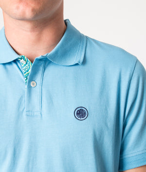 Itchycoo Paisley Placket Polo Shirt Blue Pretty Green EQVVS