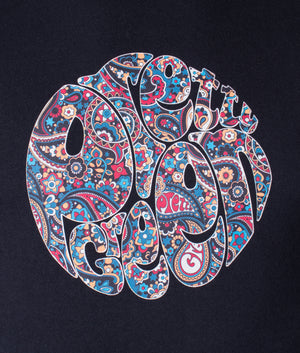 Wonderwall Paisley Print Logo T-Shirt Black |Pretty Green EQVVS