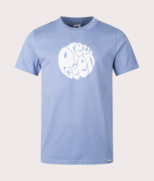 Gillespie Logo T-Shirt in Paisley blue by Pretty green front shot at EQVVS