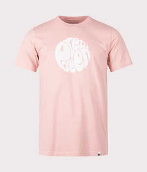 Pretty Green Gillespie Logo T-Shirt in light pink front shot at EQVVS