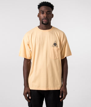 Oversized Far Out T-Shirt in orange by pretty green front shot at EQVVS