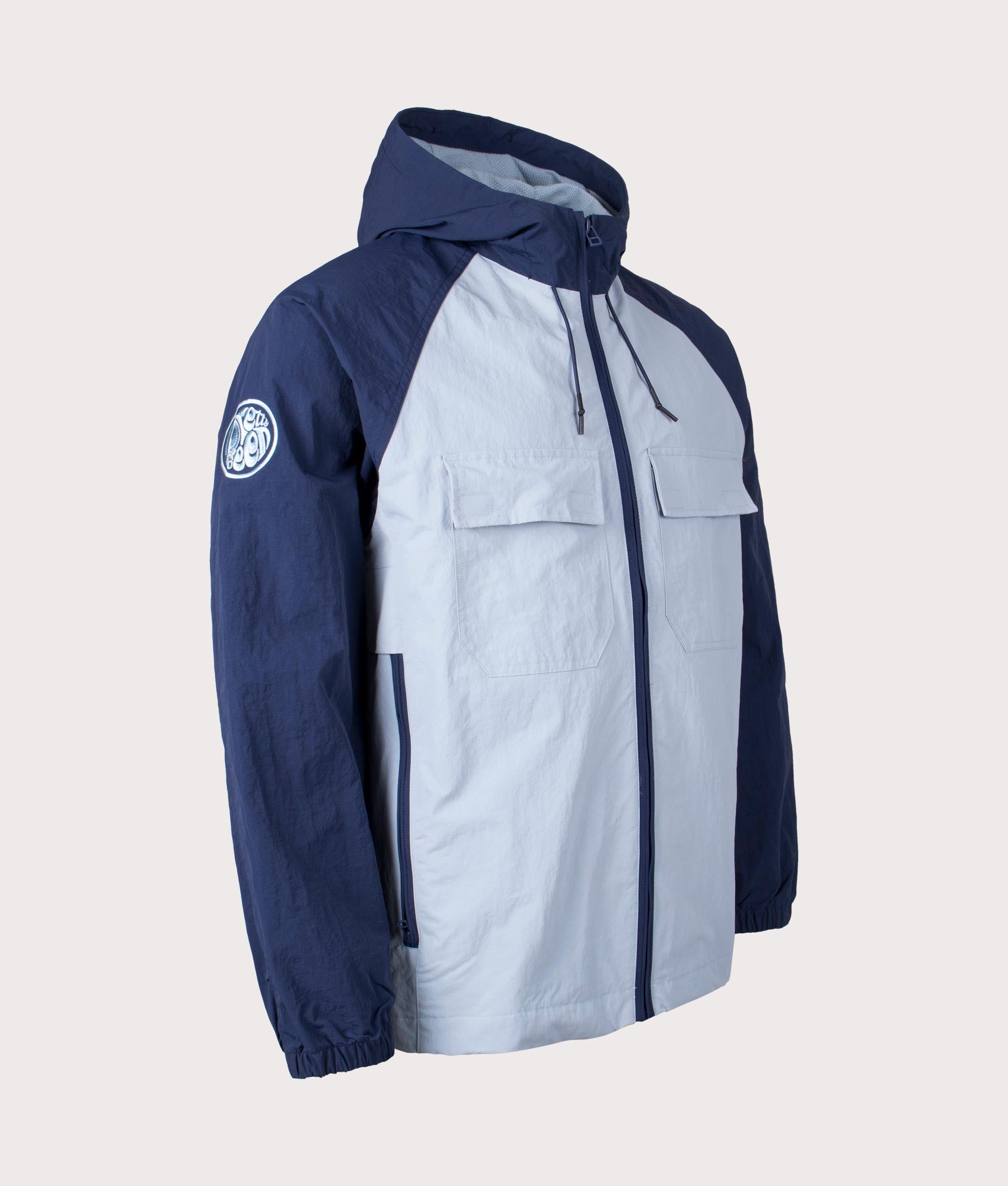 Pretty Green Prestleigh Colourblock Jacket in Blue Angle Shot EQVVS
