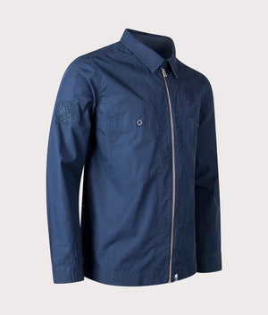 Boston Overshirt in Navy by Pretty Green. EQVVS Side Angle shot.