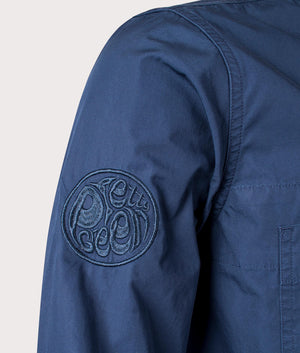 Boston Overshirt in Navy by Pretty Green. EQVVS Detail shot.