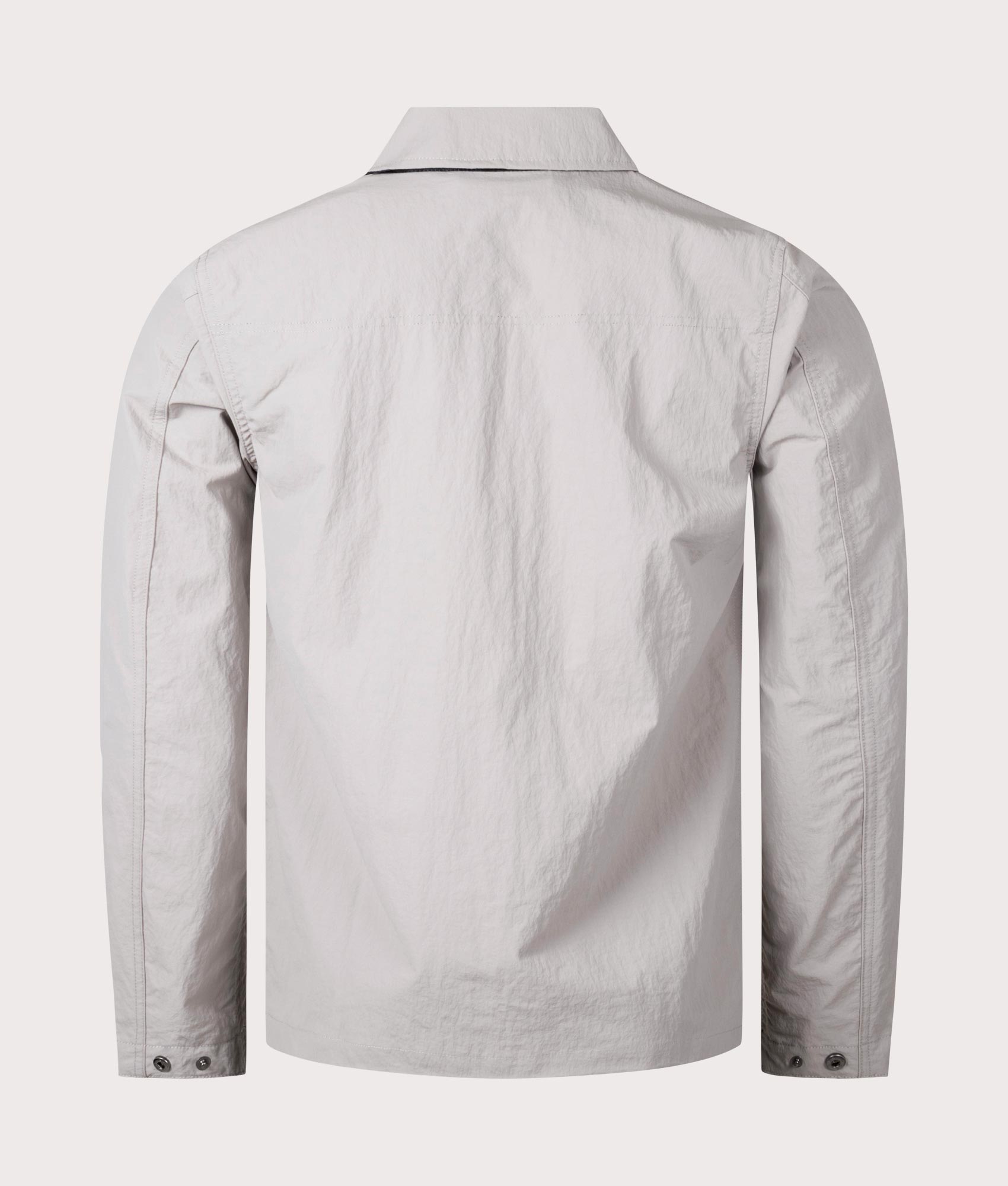 Pretty Green Heaton Overshirt in Light Grey Back Shot EQVVS