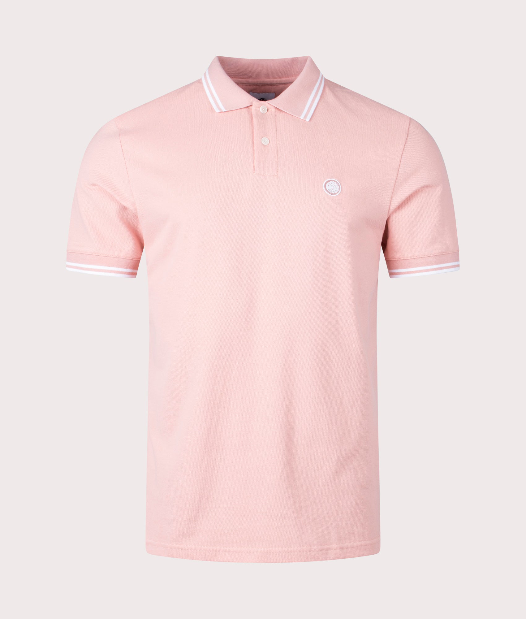 Pretty Green Barton Polo Shirt in Dusty Pink Front Shot EQVVS