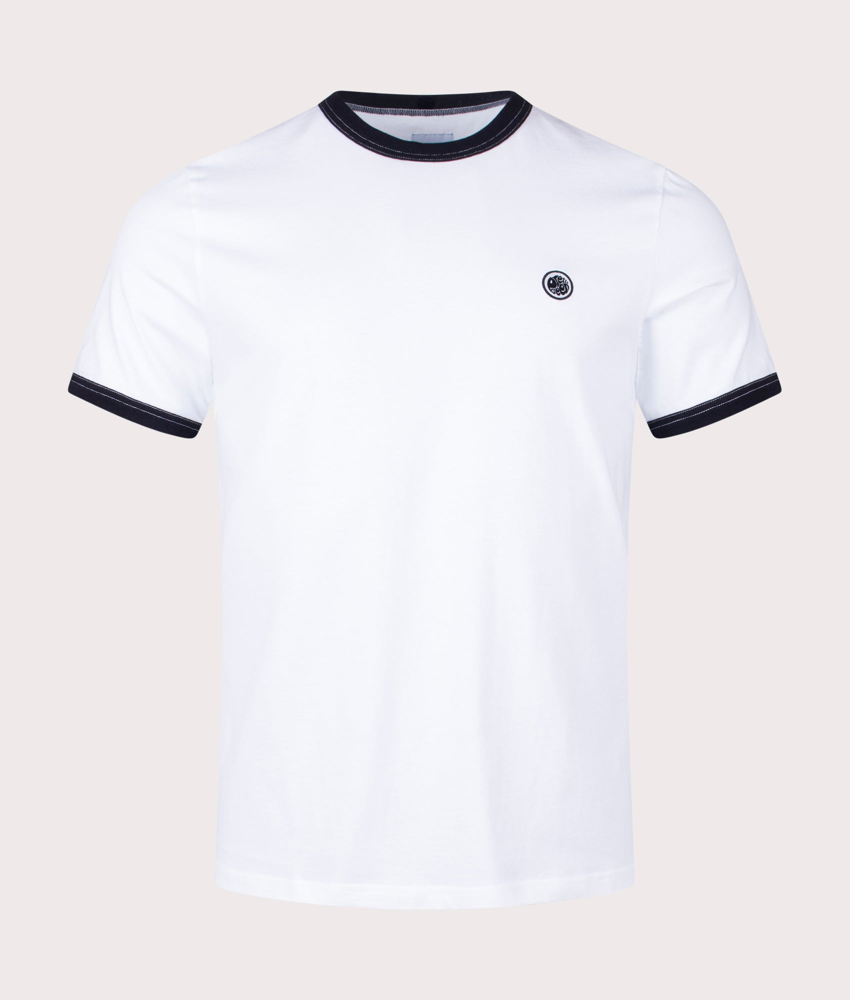 Pretty Green Epsilon Ringer T-Shirt in White Front Shot at EQVVS