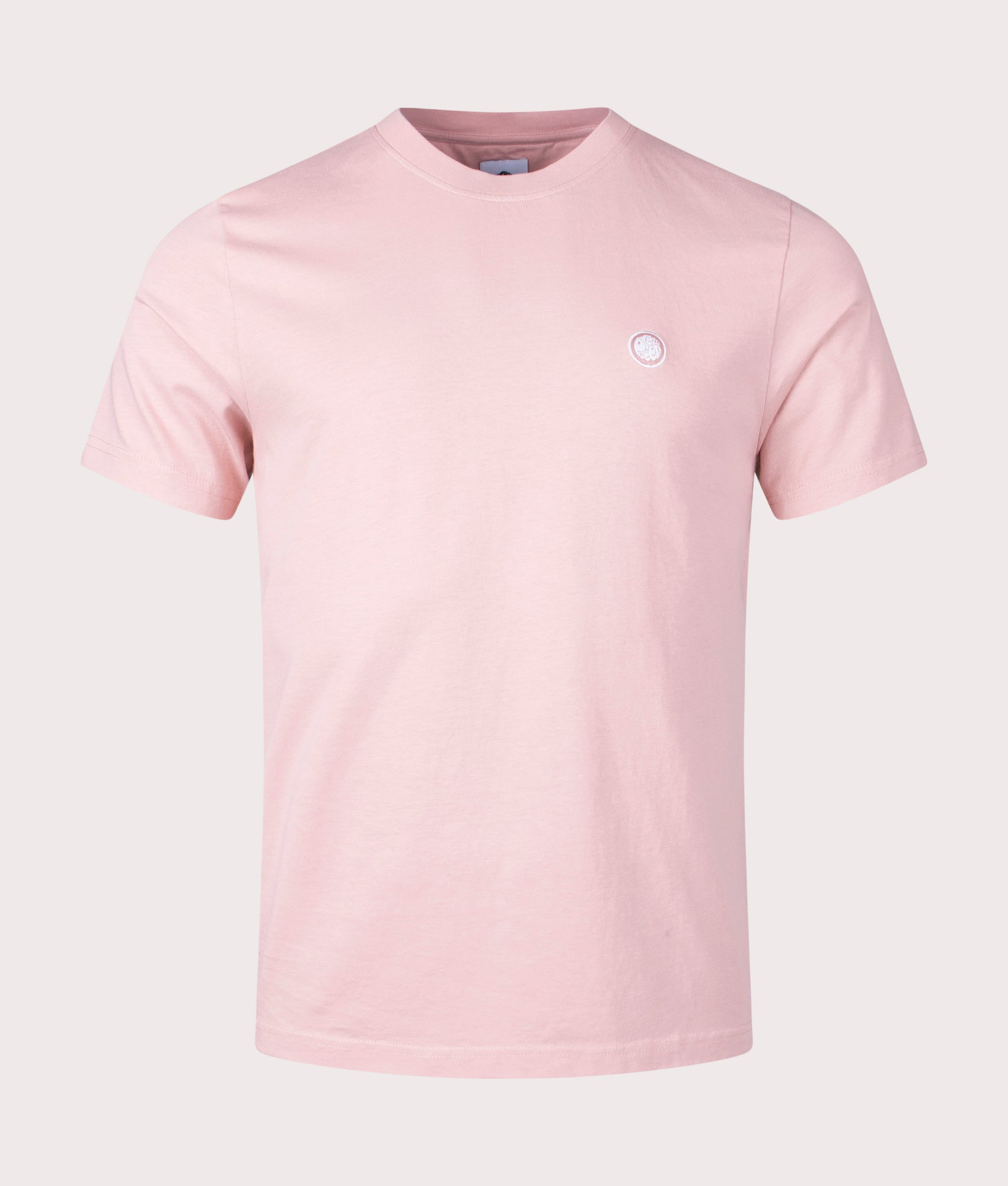 Pretty Green Mitchell T-Shirt in Pale Pink Front Shot at EQVVS