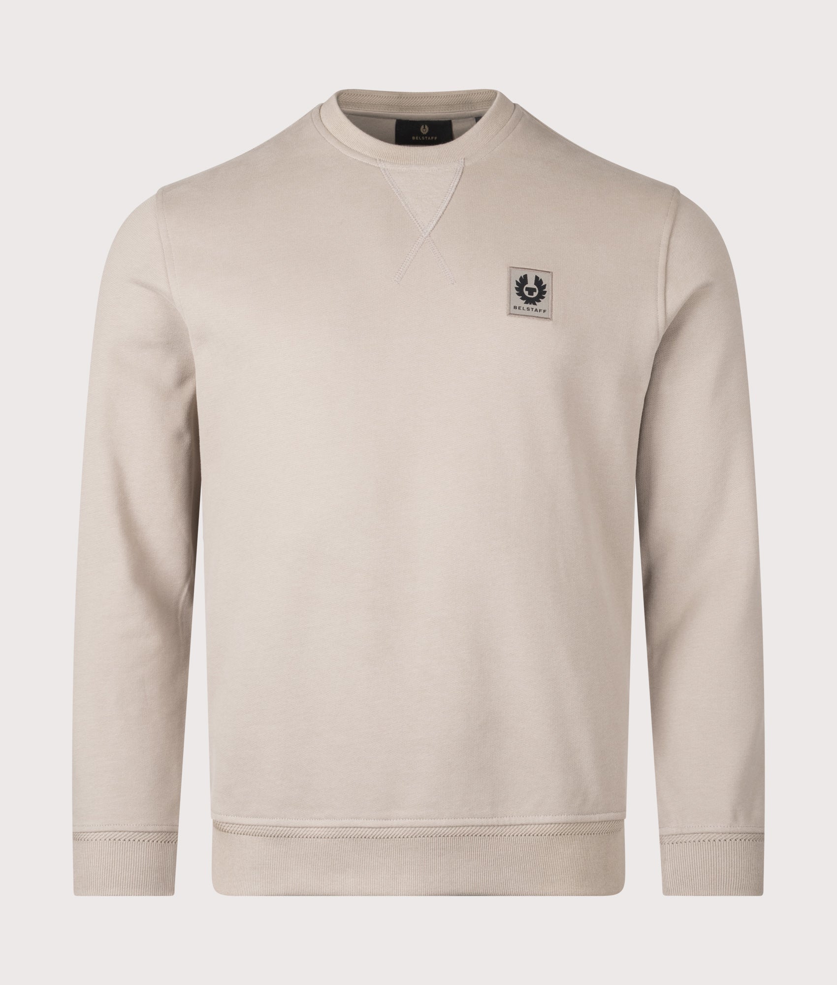 Belstaff Sweatshirt in Dark Sand at EQVVS Menswear. Front shot. 