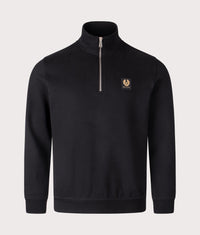 Belstaff Quarter Zip Sweatshirt: BLACK Black 