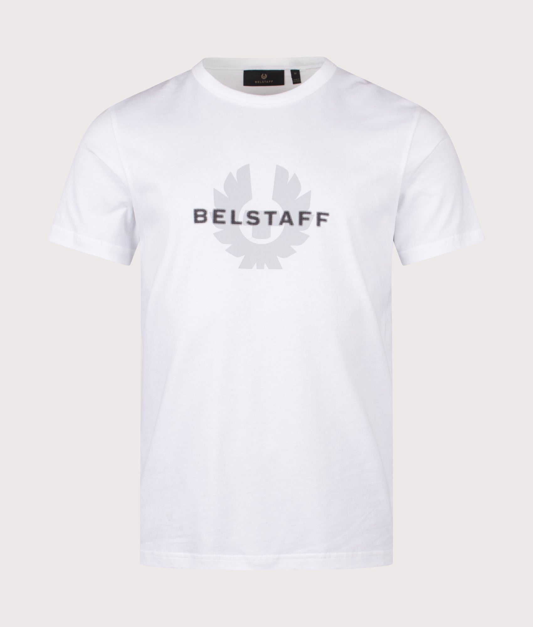 Belstaff Surface T-Shirt in White at EQVVS Menswear. Front shot.