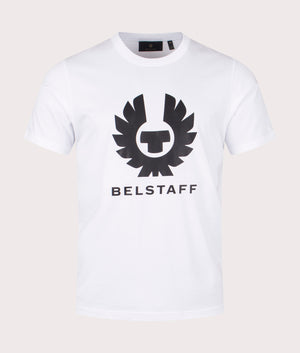 Belstaff Phoenix T-Shirt in White. EQVVS Front Angle Shot.