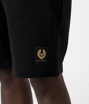Belstaff Sweat Shorts in Black. EQVVS Detail Shot.
