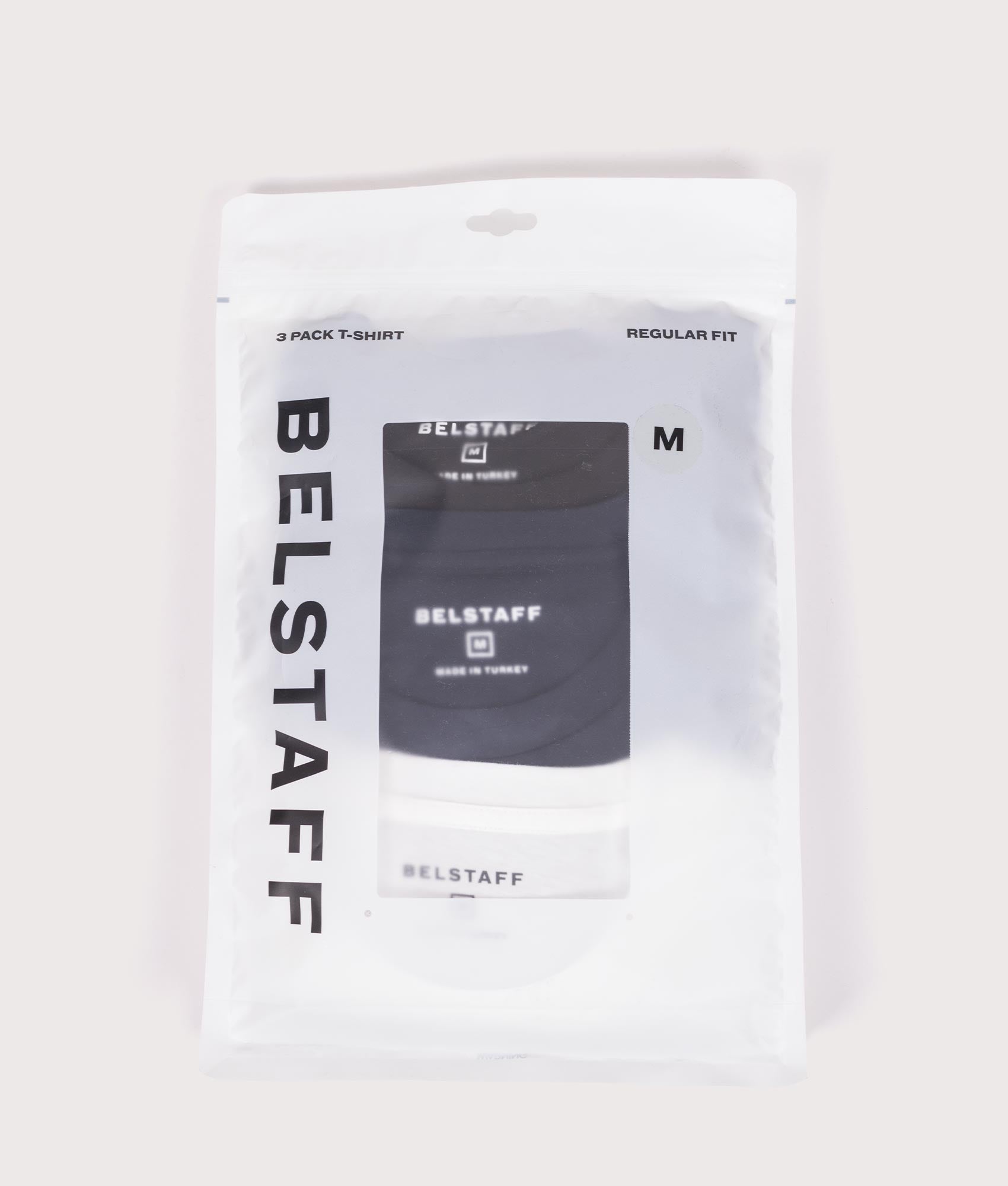 3 Pack T-Shirt in Black/Dark Ink/White | 100% Cotton | Belstaff | EQVVS | Bag shot 