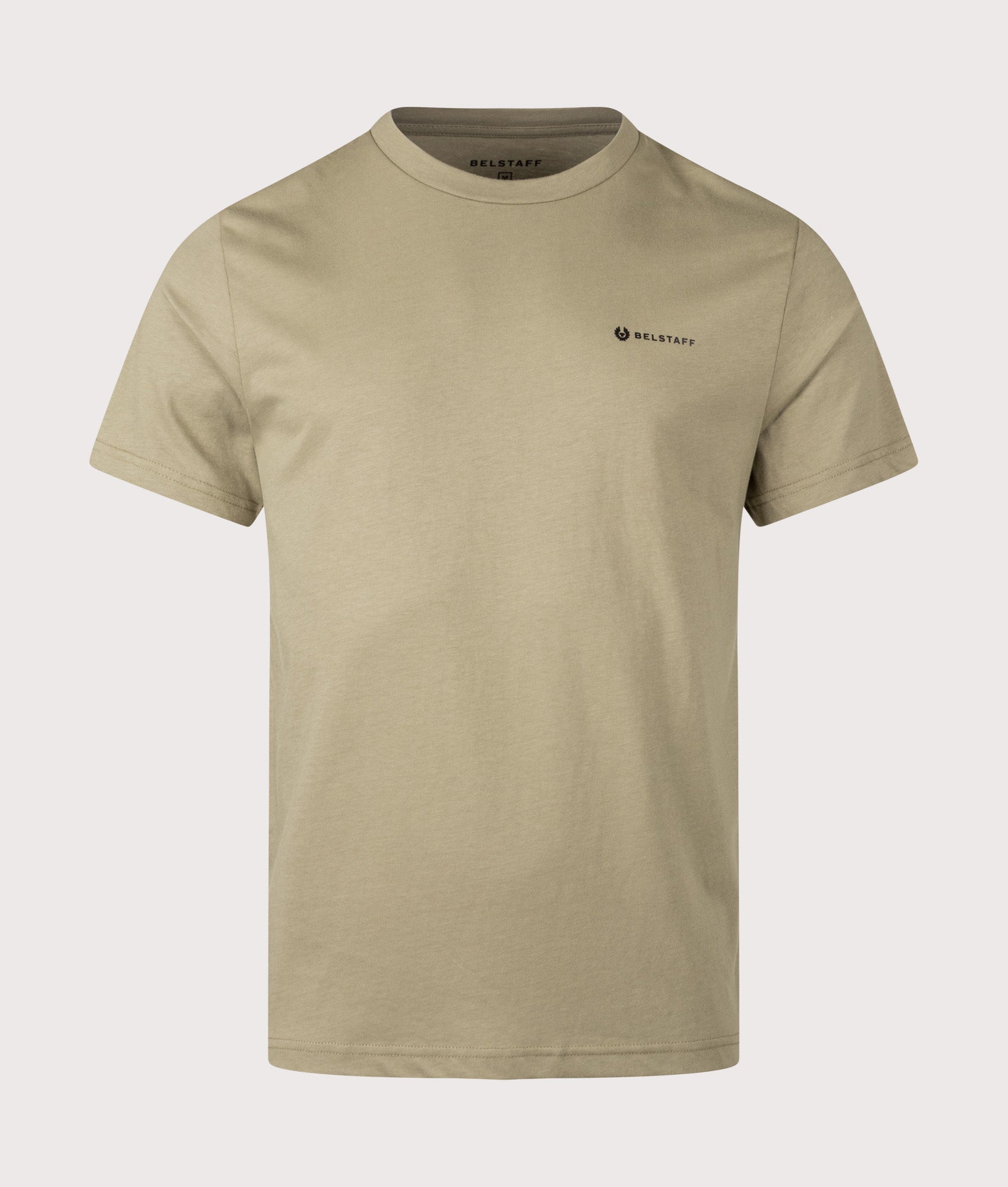 Belstaff 3 Pack T-Shirt in White, Fatigue Green and Old Silver Heather at EQVVS Menswear. Fatigue Green shot.