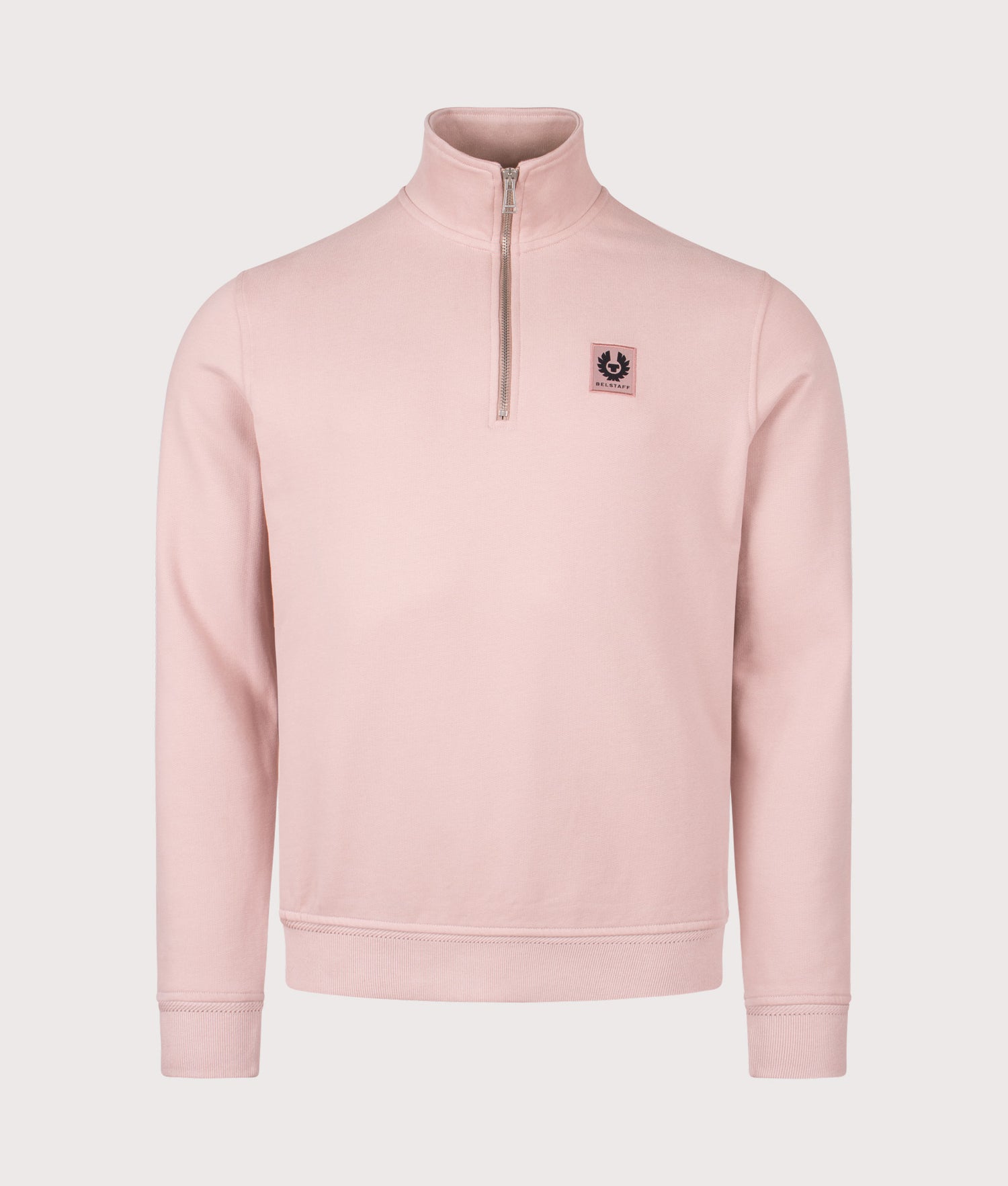 Belstaff Quarter Zip Sweatshirt in Dusk Pink | Belstaff | EQVVS
