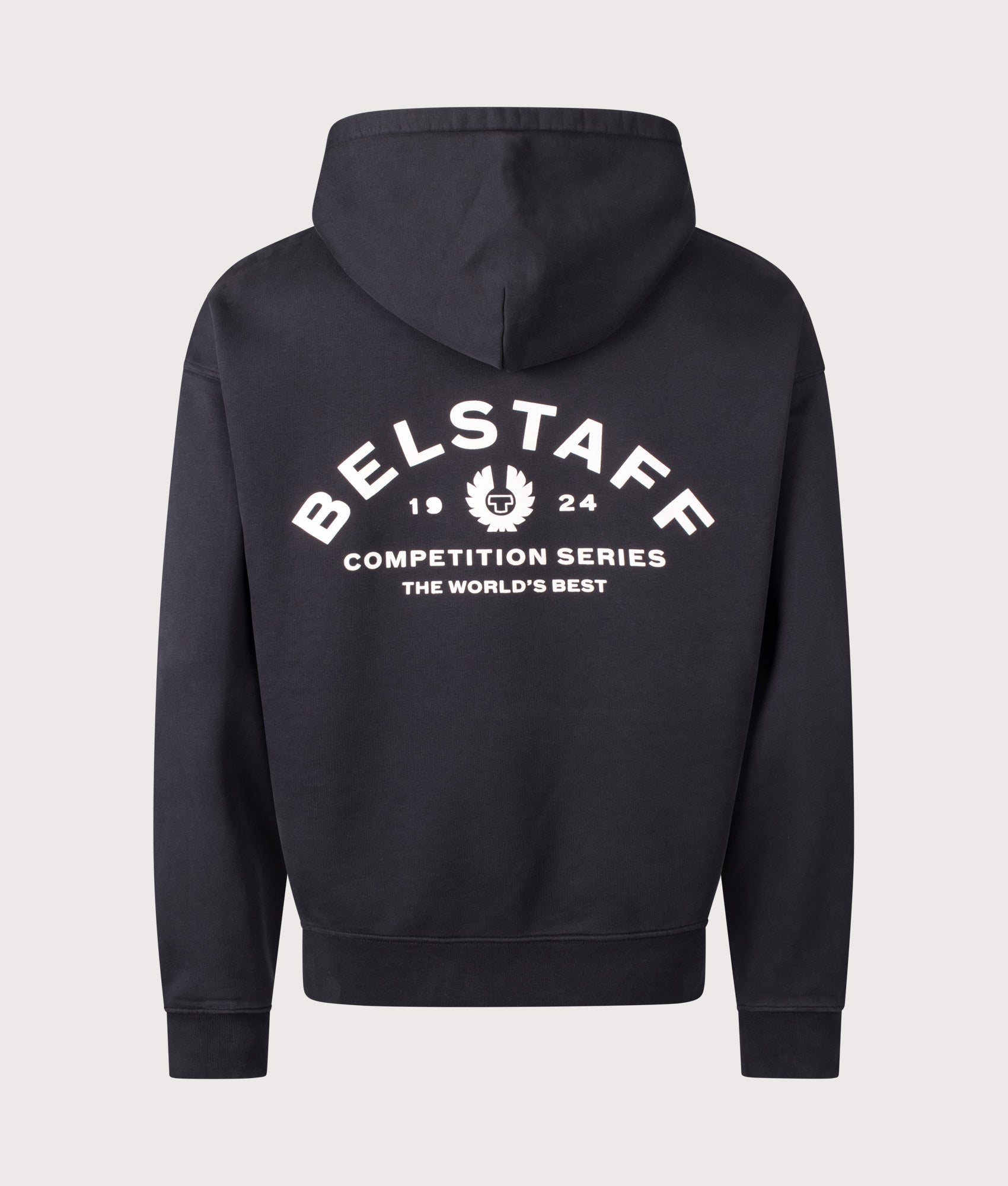 Competition Hoodie in Black by Belstaff. Shot by EQVVS. Back shot.