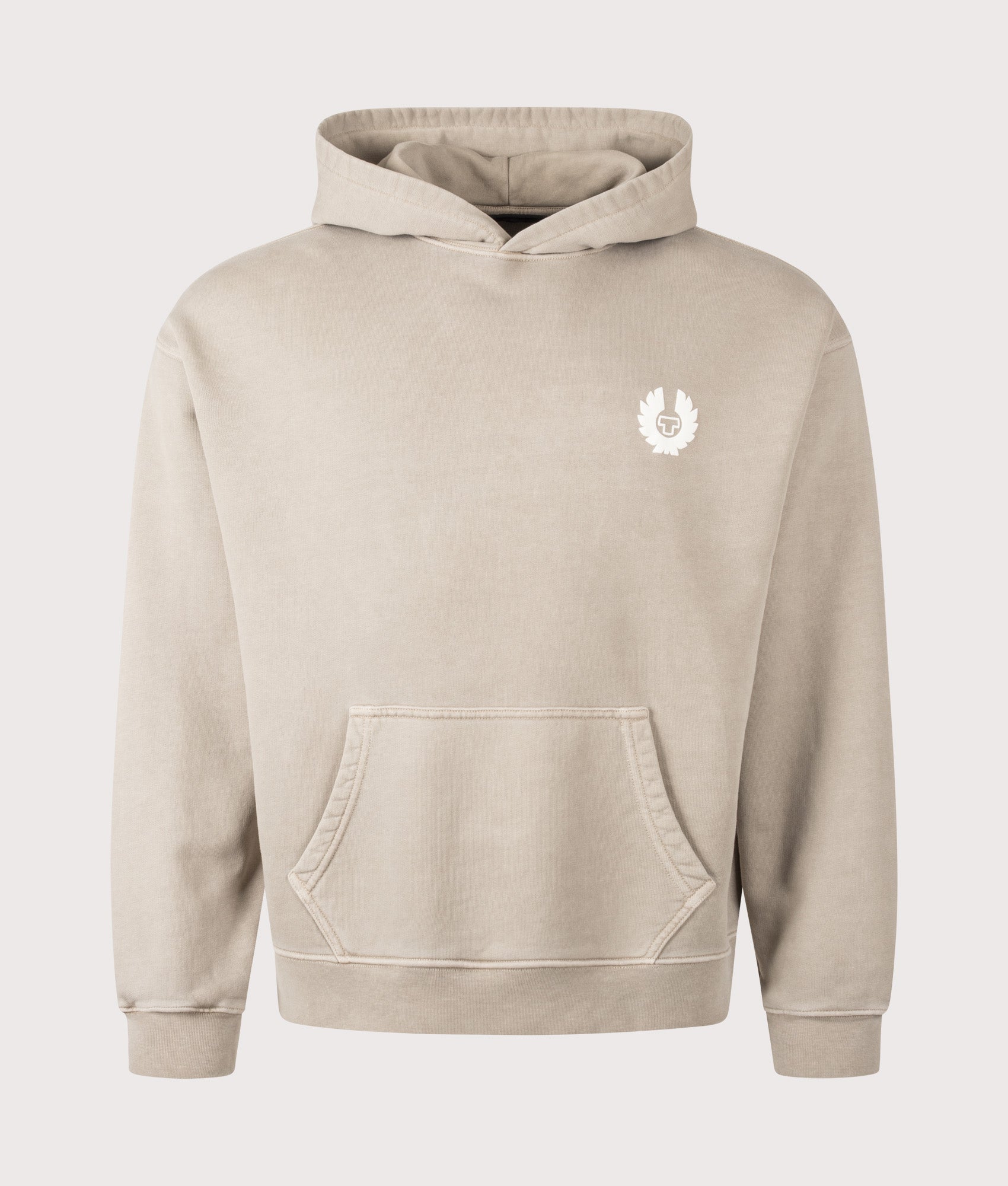 Competition Hoodie in Dark Sand by Belstaff. Shot by EQVVS. Front Shot.