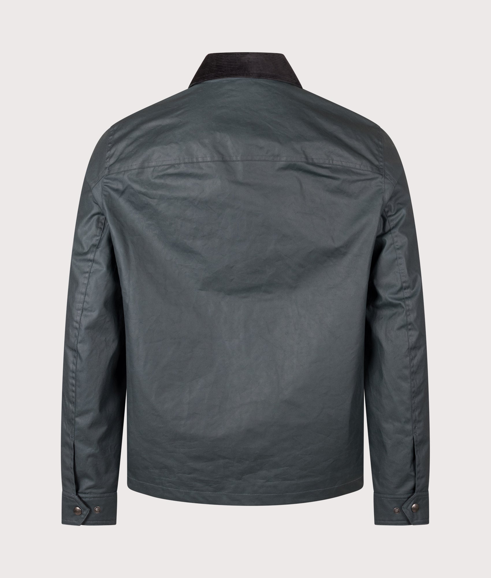Belstaff Regular Fit Ground Jacket in Petrol at EQVVS Menswear. Back shot.