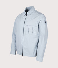 Regular Fit Cargo Overshirt: Mist Blue 