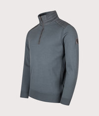 Regular Fit Kilmington Quarter Zip Jumper: Petrol 