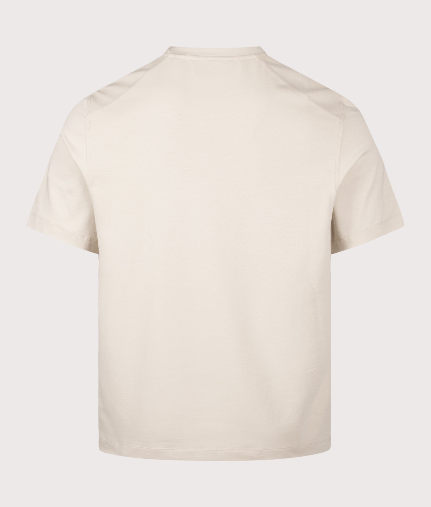 Belstaff Regular Fit Alloy T-Shirt in Pale stone at EQVVS Menswear. Back shot.