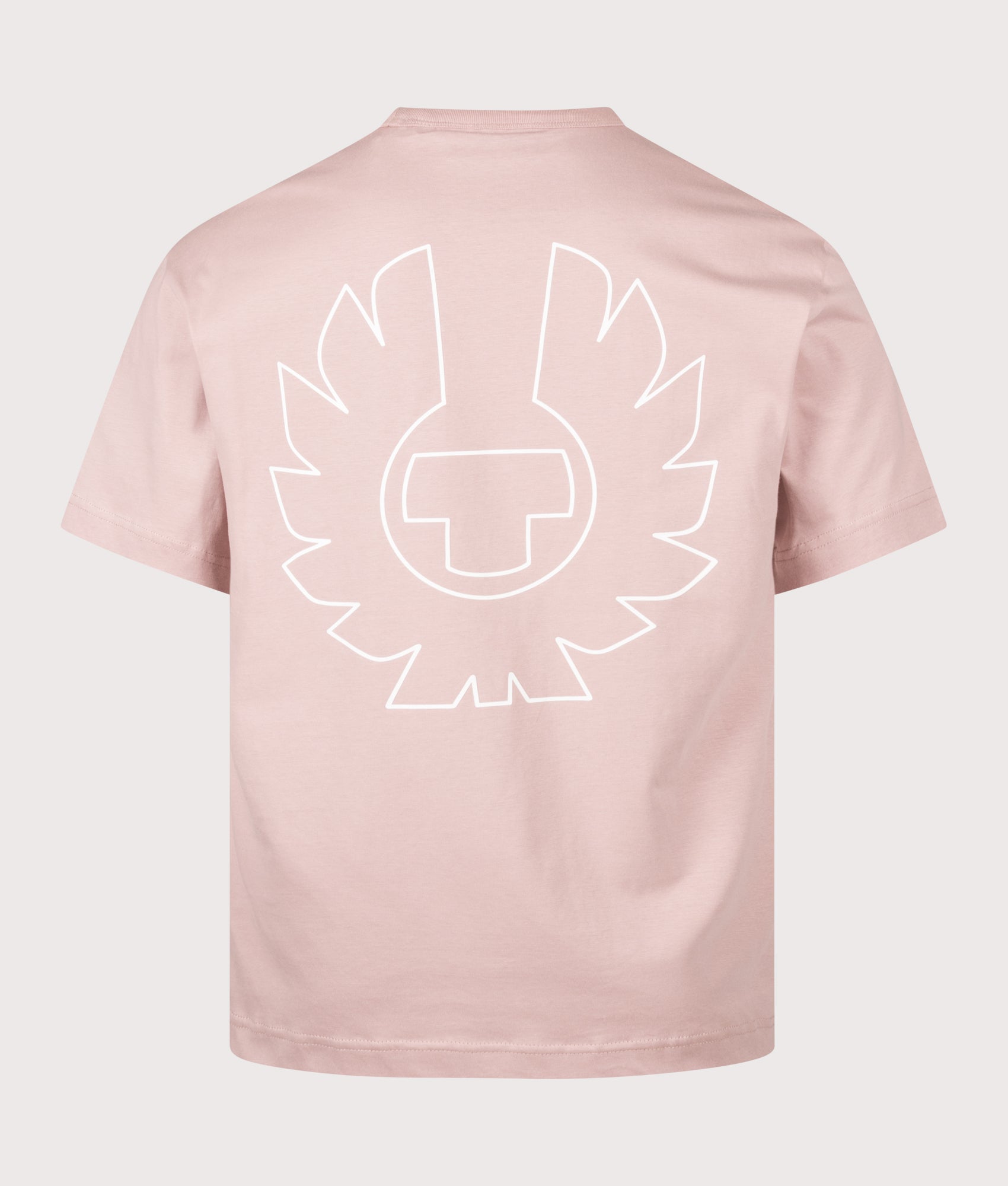 Belstaff Relaxed Fit Border T-Shirt in Dusk Pink at EQVVS Menswear. Back shot.