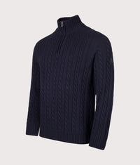 Regular Fit Westport Quarter Zip Jumper: Dark Ink 