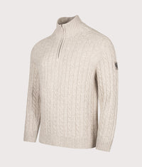 Regular Fit Westport Quarter Zip Jumper: Pale Stone 