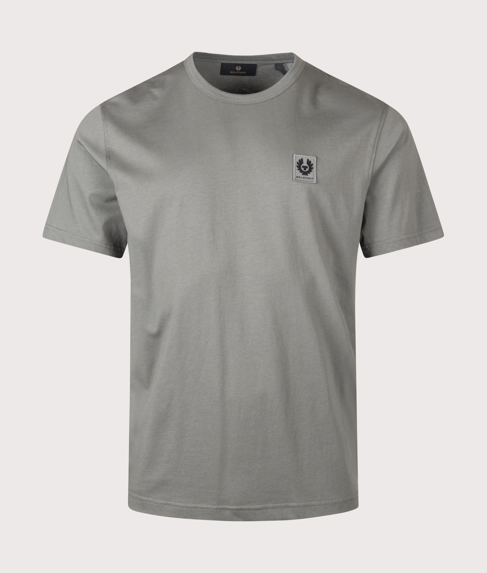 Belstaff Regular Fit Belstaff T-Shirt in Atlantic Grey at EQVVS Menswear. Front shot.