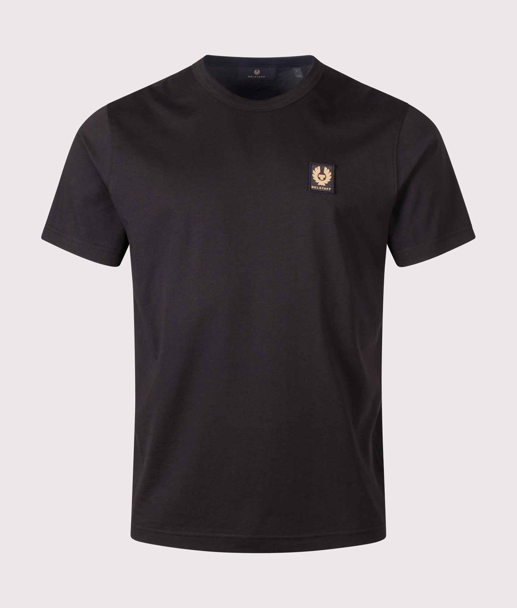 Belstaff Regular Fit Belstaff T-Shirt in  Black at EQVVS Menswear. Front shot.