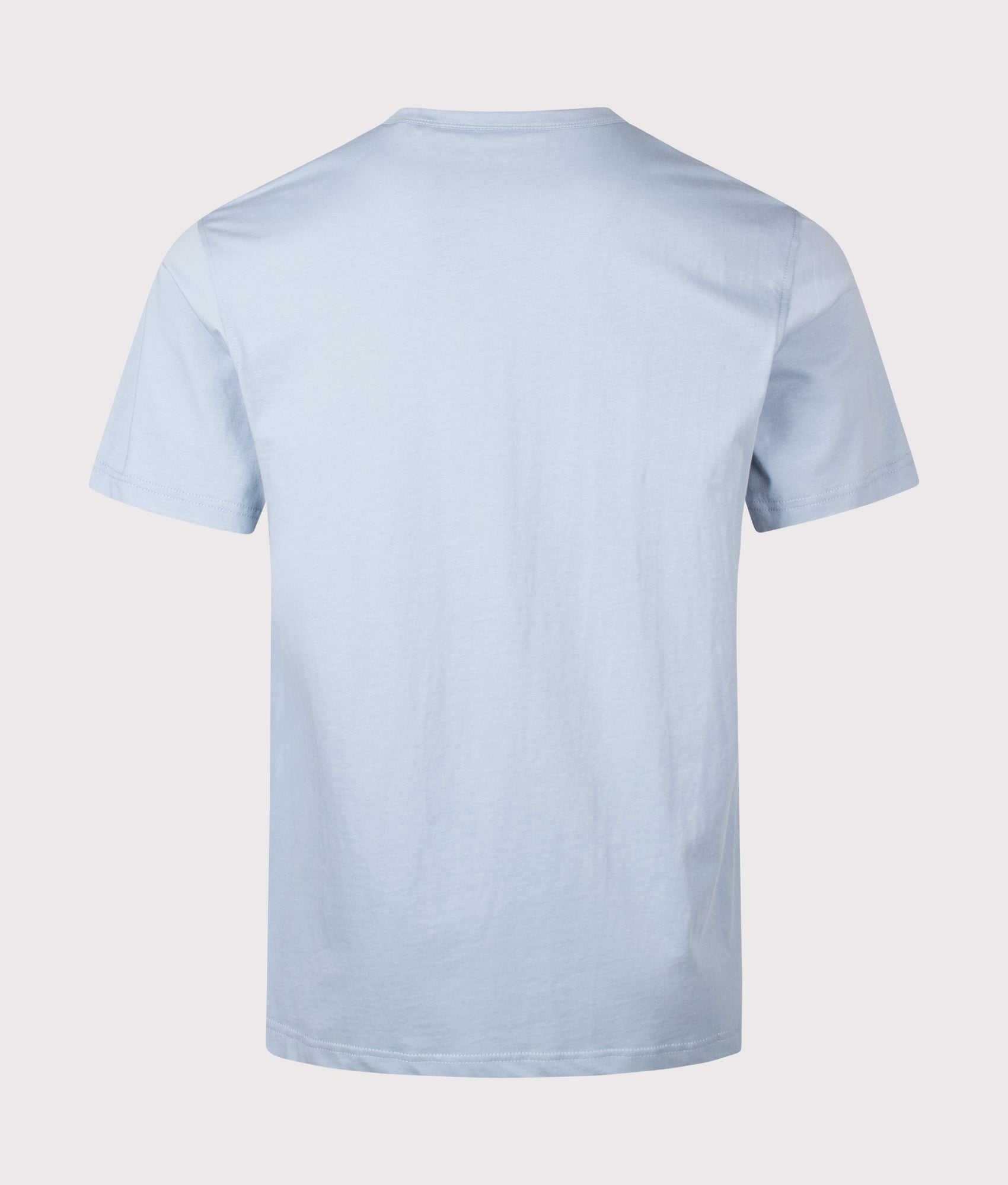 Belstaff Regular Fit Belstaff T-Shirt in Mist Blue at EQVVS Menswear. Back shot.