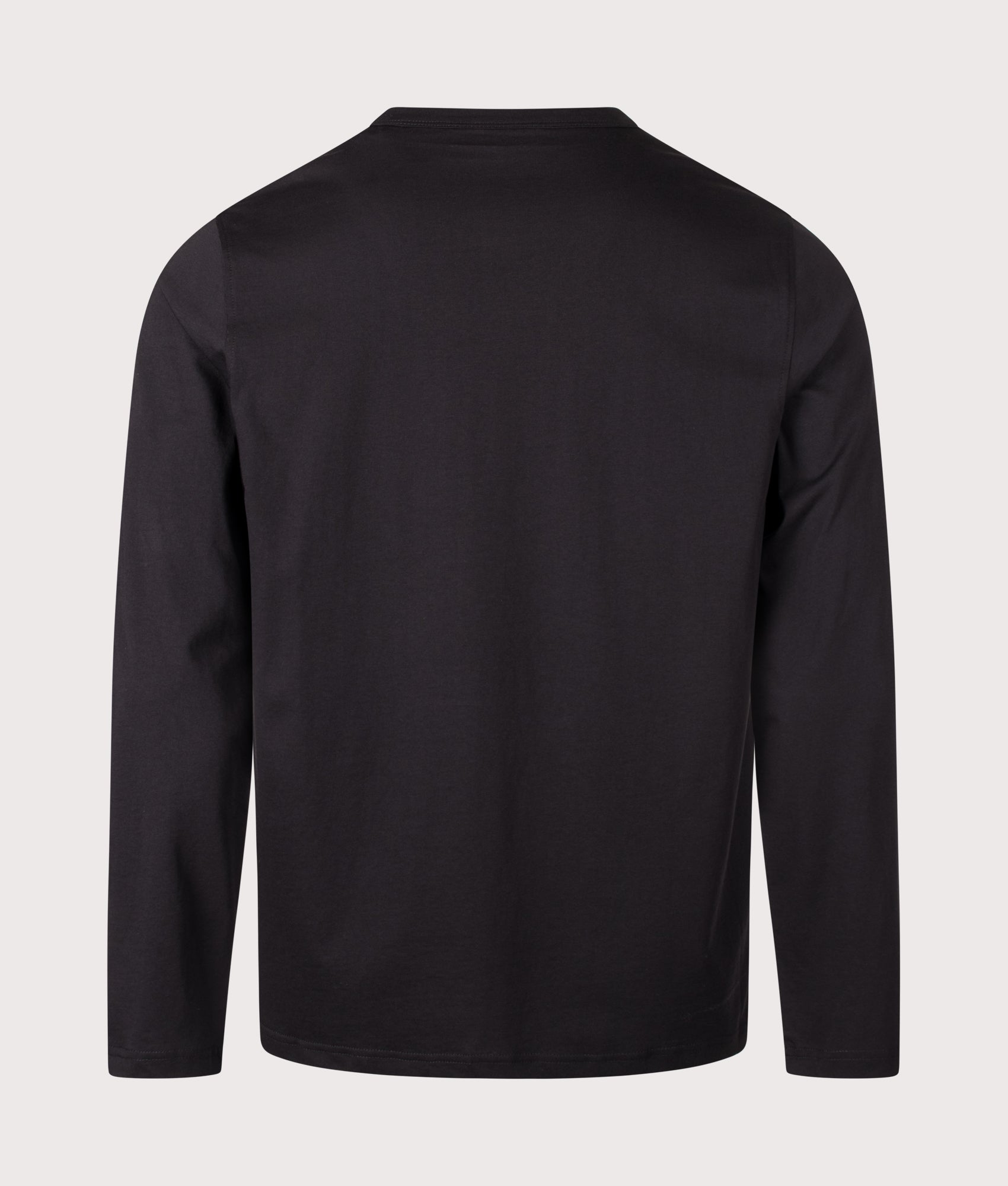 Belstaff Regular Fit Belstaff Long Sleeved T-Shirt in Black at EQVVS Menswear. Detail shot.