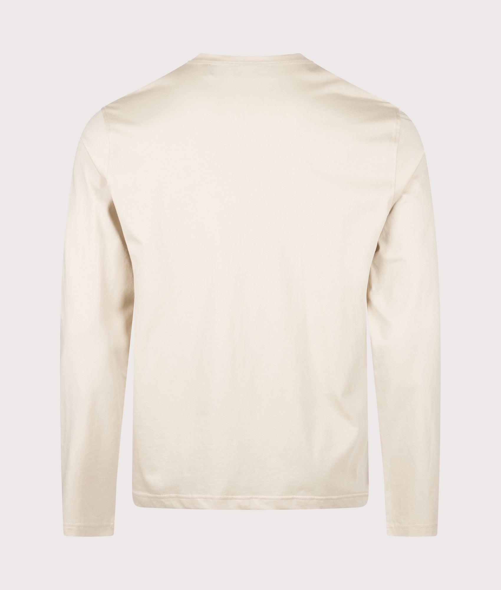 Belstaff Regular Fit Belstaff Long Sleeved T-Shirt in Pale Stone at EQVVS Menswear. Back shot.