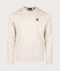 Regular Fit Belstaff Long Sleeved T-Shirt: Pale Stone 