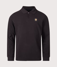 Regular Fit Belstaff Long Sleeved Polo Shirt: Black 