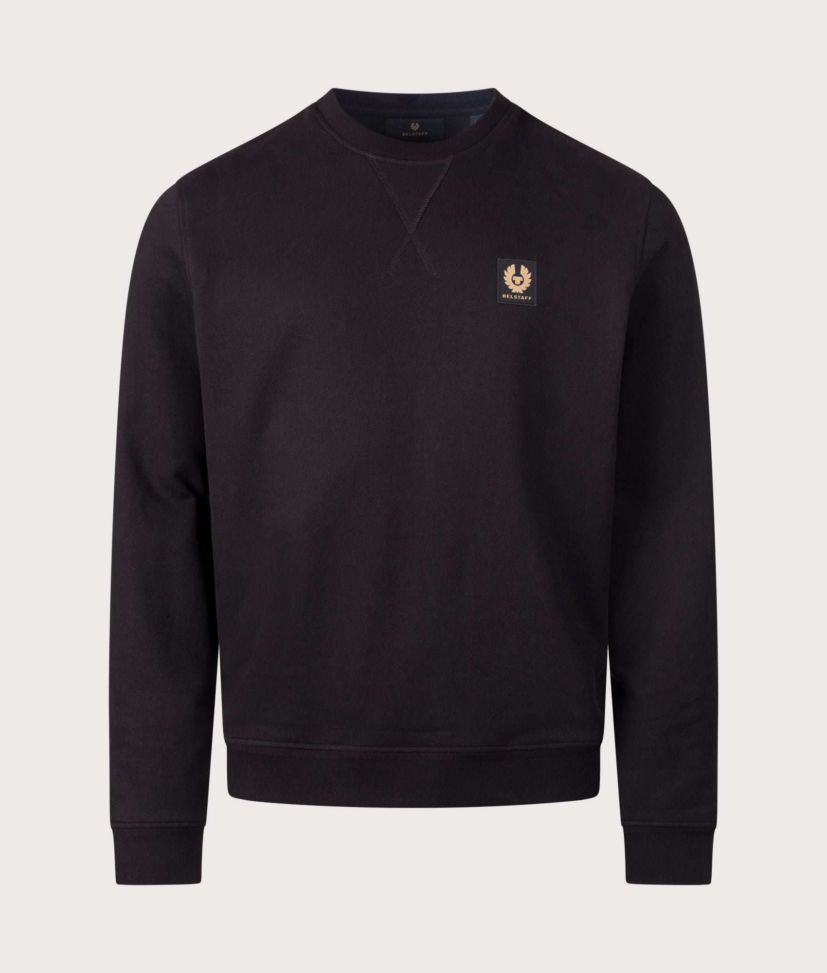 Belstaff Regular Fit Belstaff Sweatshirt in Black at EQVVS Menswear. Front shot.