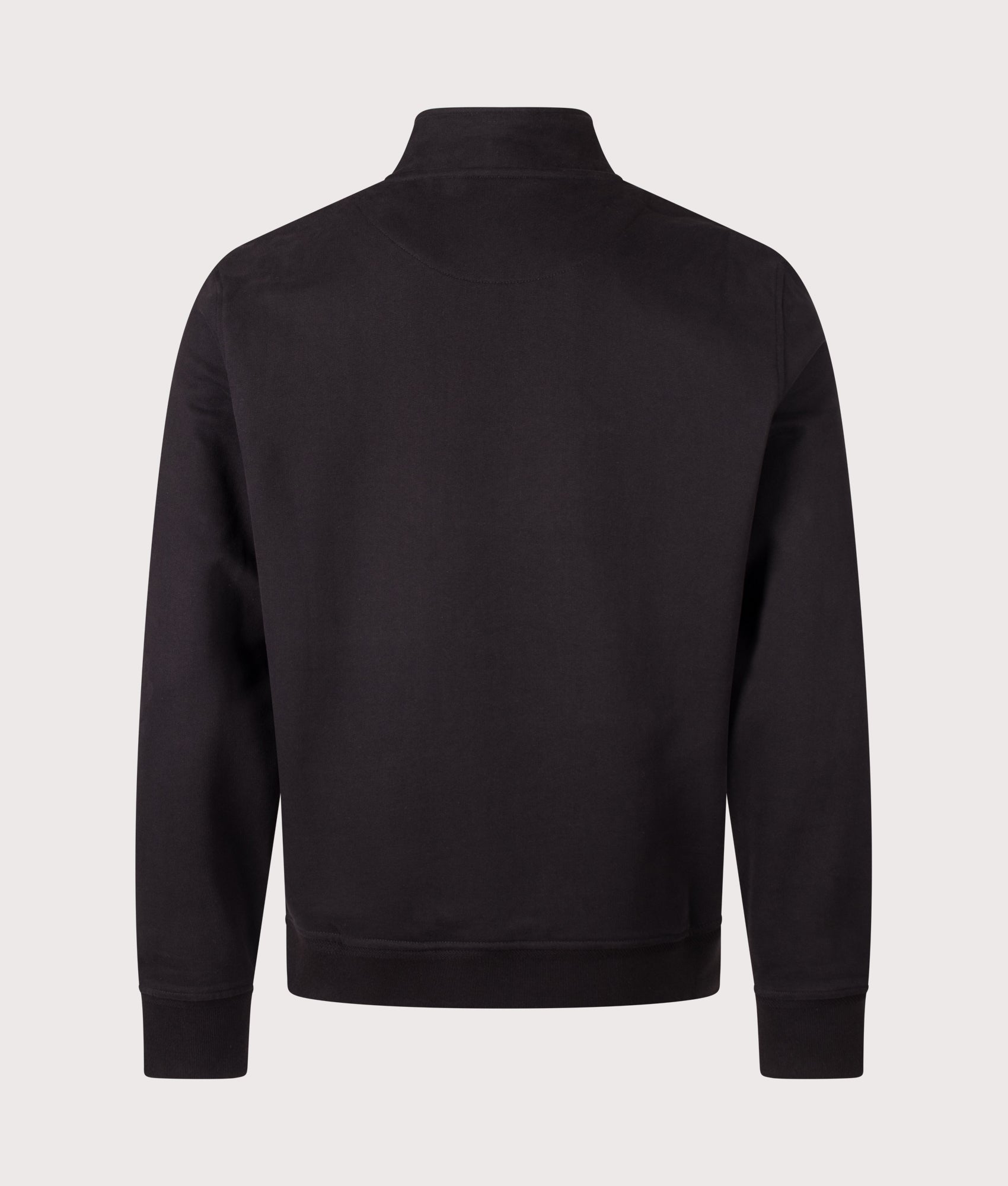 Belstaff Regular Fit Belstaff Quarter Zip Sweatshirt in Black at EQVVS Menswear. Back shot.