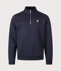 Regular Fit Belstaff Quarter Zip Sweatshirt: Dark Ink 
