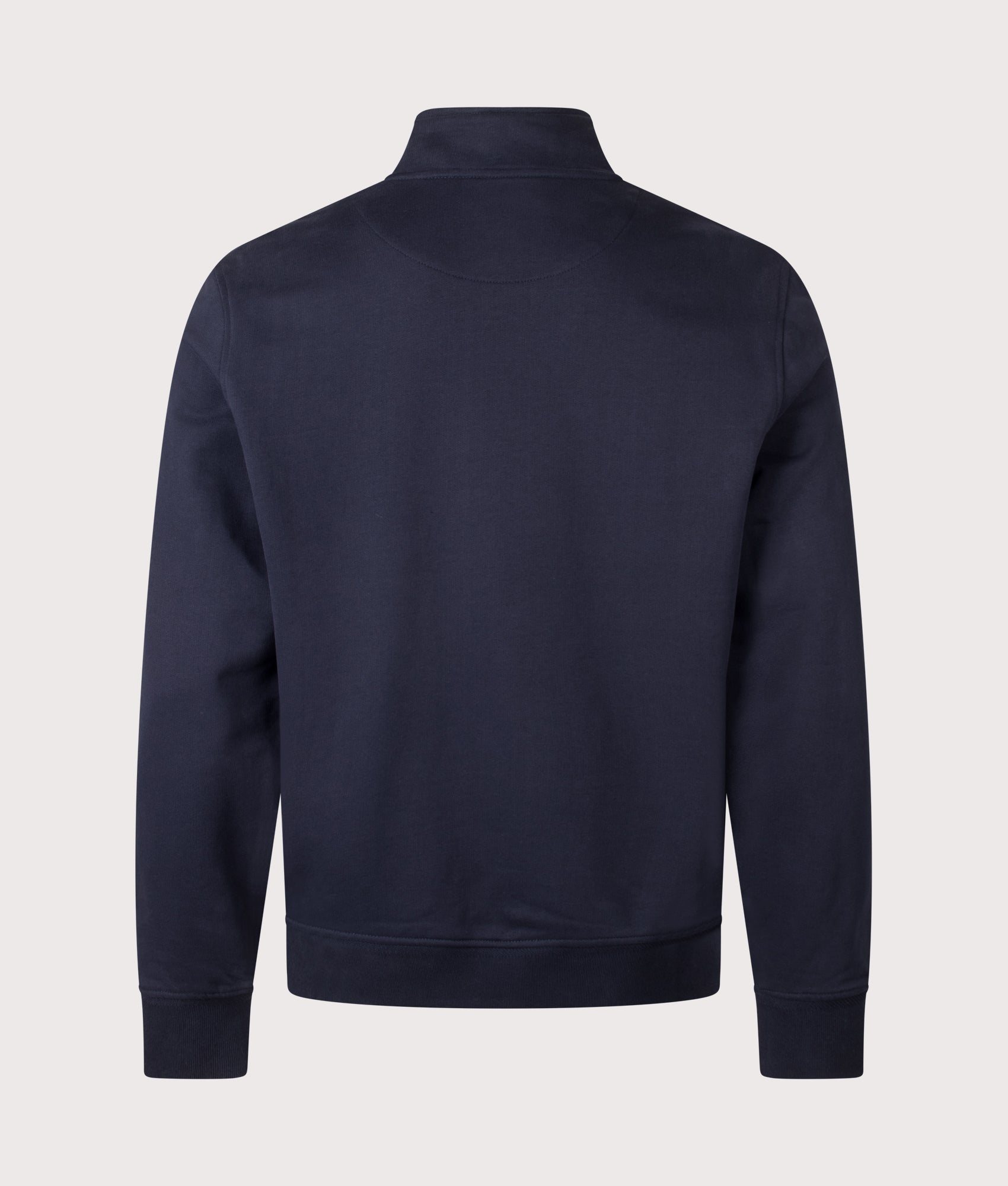 Belstaff Regular Fit Belstaff Quarter Zip Sweatshirt in Dark Ink at EQVVS Menswear. Back shot.
