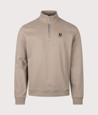Regular Fit Belstaff Quarter Zip Sweatshirt: Dusty Taupe 