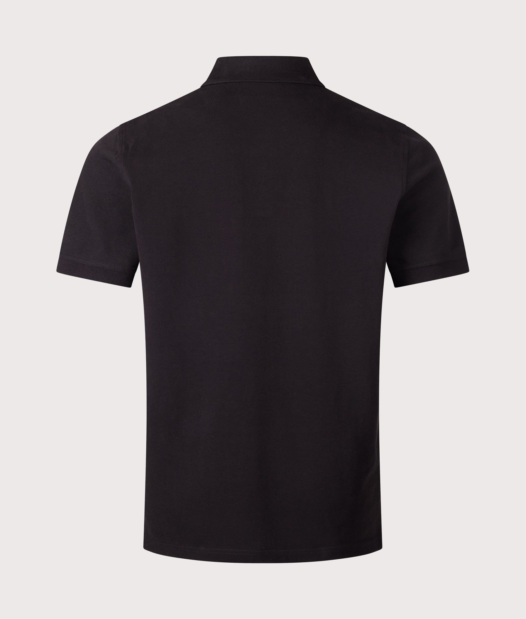 Belstaff Regular Fit Belstaff Polo Shirt in Black at EQVVS Menswear. Back shot.