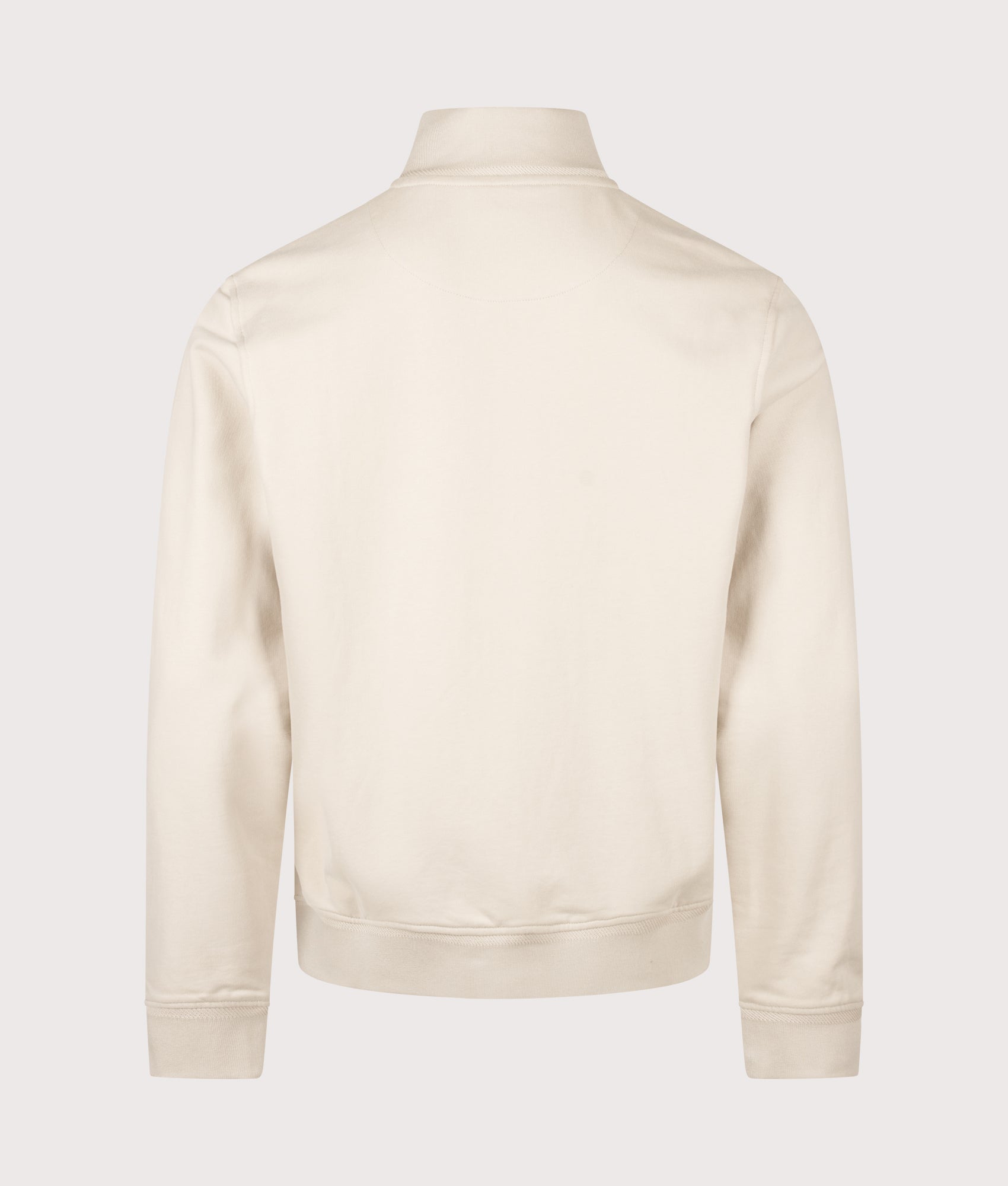 Belstaff Regular Fit Belstaff Full Zip Sweatshirt in Pale Stone at EQVVS Menswear. Back shot.