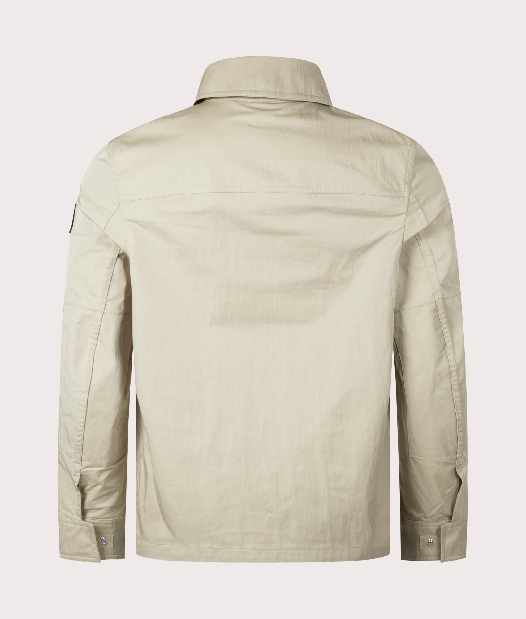 Belstaff runner overshirt in echo green back shot at EQVVS