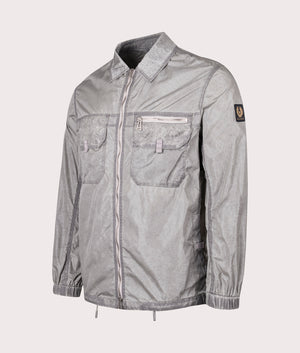 Lander Overshirt in Charcoal Grey by Belstaff. EQVVS Side Angle Shot.