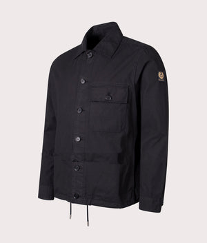 Beltaff gulley overshirt in black front buttoned shot by EQVVS